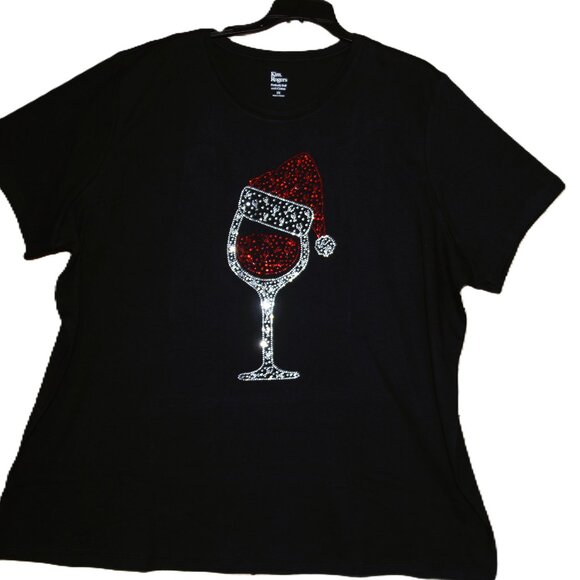 Christmas Wine Glass rhinestone bling VN SS shirt XS S M L XL XXL 1X 2X 3X 4X 5X - Picture 8 of 9